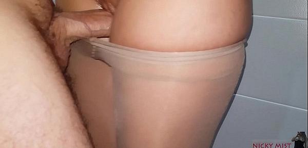 CUMMING IN MY BEIGE PANTYHOSE AND PULL THEM UP NICKY MIST